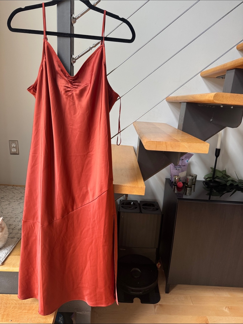 Banana Republic Rust-Red Slip Midi Dress